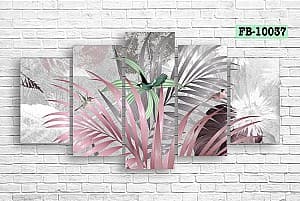 Tablou multicanvas Art.Desig Monstera leaves on pink FB-10037
