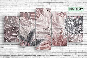 Tablou multicanvas Art.Desig Tropical leaves in pink FB-10047
