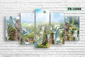 Модульная картина Art.Desig View of waterfalls and mountains FB-10099