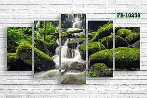Модульная картина Art.Desig Водопад в зеленых камнях FB-10238