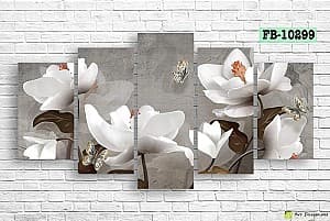 Tablou multicanvas Art.Desig White flowers FB-10299