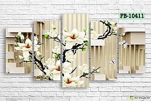 Tablou multicanvas Art.Desig Tree with flowers FB-10411