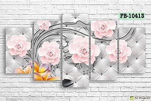 Tablou multicanvas Art.Desig Pink flowers FB-10413