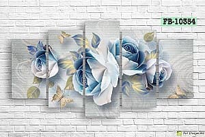 Модульная картина Art.Desig Blue flowers FB-10354