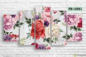 Tablou multicanvas Art.Desig Multicolored flowers FB-10351