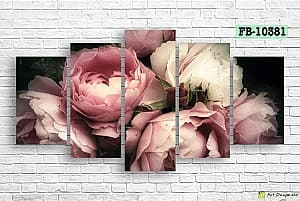 Модульная картина Art.Desig White and pink peonies FB-10381