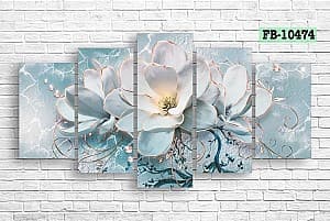 Tablou multicanvas Art.Desig White flowers FB-10474