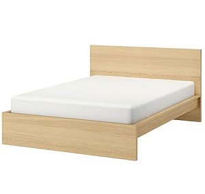 Кровать IKEA Malm  White /Oak Veneer Luroy 140×200 см