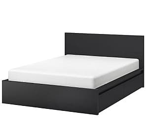 Кровать IKEA Malm Black-Brown Lonset 180×200 см (4 ящика для хранения)