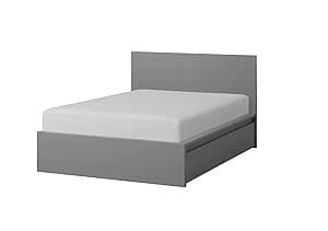 Кровать IKEA Malm Gray Luroy, 160×200 cm (4 ящики для хранения)
