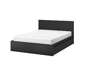 Кровать IKEA Malm black-brown Luroy 140×200 см (2 ящика для хранения)