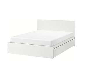 Pat IKEA Malm White Luroy 140×200 cm (2 cutii depozitare)