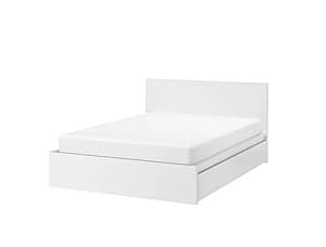 Pat IKEA Malm white 160×200 cm (4 cutii depozitare)