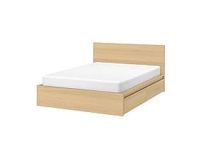 Кровать IKEA Malm oak veneer white (2 ящика для хранения)