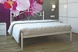 Кровать Металл-Дизайн Diana 120x200 (picioare metall) Alb