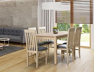 Набор стол и стулья Drewmix Max 5 + Nilo 1 (6 scaune) Sonoma