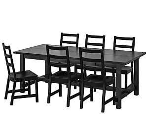 Набор стол и стулья IKEA Nordviken Black ( 6 стулья )