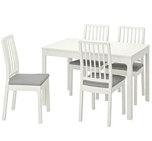 Set de masa si scaune IKEA Ekedalen / Ekedalen White Orrsta-gray (4 scaune )
