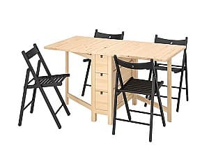 Набор стол и стулья IKEA Norden / Terje birch-black ( 4 стулья)