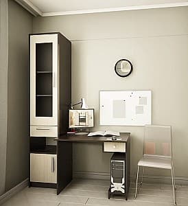 Офисный стол PS КС-0+П-43(1) венге/шамони светлый
