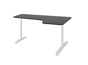 Masa de birou IKEA Bekant colț dreapta,furnir frasin / negru alb 160×110 cm