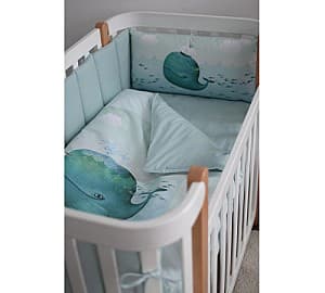 Lenjerie de pat pentru copii Veres Menthol Whale 217.08.1