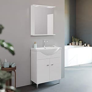 Комплект мебели для ванной Savini Due Smart 550 + Зеркало со шкафом 839+199LED