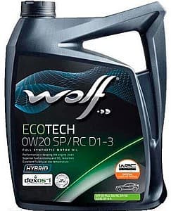Моторное масло Wolfoil 0W20 ECOTECH D1-3 4л