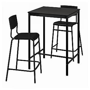 Set de masa si scaune IKEA Sandsberg/Stig 2 scaune de bar 67x67 Negru/Negru