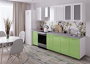 Кухонный гарнитур PS Lena 2 m High Gloss Green/White