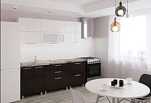 Кухонный гарнитур PS Blum (High Gloss) 2.0 m White/Brown