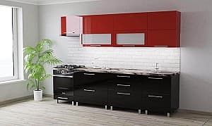 Кухонный гарнитур PS Blum (High Gloss) 2.8 m Red/Black