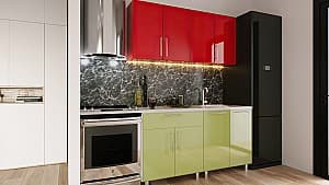 Кухонный гарнитур PS Мини (High Gloss) 1.6 м Red/Green