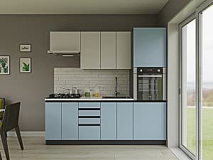 Кухонный гарнитур Confort-NV Alfa 2.2 m Nymphaea Alba / Surf Blue