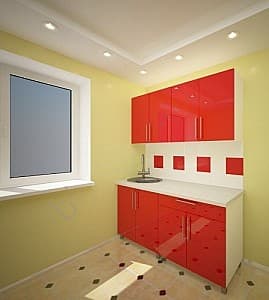 Кухонный гарнитур PS Мини (High Gloss) 1.6 m Red