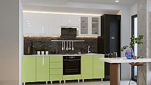 Кухонный гарнитур PS Юля (High Gloss) 2.6 м White/Green
