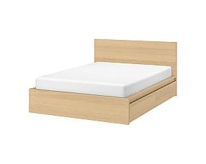 Кровать IKEA Malm oak veneer/white Luroy160x200 см