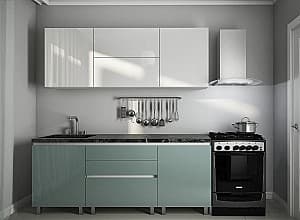 Кухонный гарнитур PS Гола-1 2 м High Gloss Green+Grey