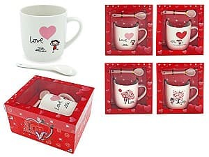 Set pentru ceai și cafea Sf.Valentine Love is... 210ml cu lingura