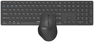 Set tastatura + Mouse Rapoo 9800M Wireless Multimode Set, Dark Grey