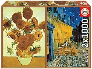 Puzzle Educa 2in1 Sunflowers + Cafe Terrace at Night