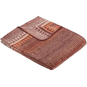 Plapuma IBENA Jacquard Cotton Blanket Gizeh Brown/red