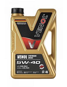 Моторное масло Venol 5W-40 4l SYNTHESIS DIESEL ACTIVE HC-EC CG SM