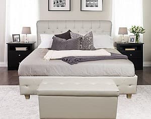 Кровать Alcantara Bianca 140x200 Leather White