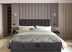 Кровать Alcantara Barbaris 140x200 Textile Dark Grey
