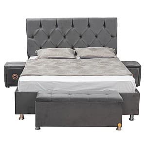 Кровать StarM Button-2 1.8 m Grey