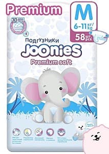 Подгузники Joonies Premium Soft M 58pcs