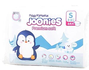 Подгузники Joonies Premium Soft S 64pcs