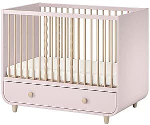 Кроватка детская IKEA Myllra с ящиком 60x120 Бледно-розовый