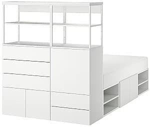 Кровать IKEA Platsa 5 дверей/5 ящиков 140x244x163 Белый/Fonnes